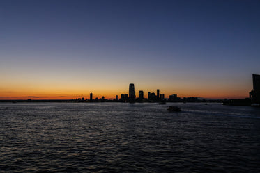 city sunset by the water