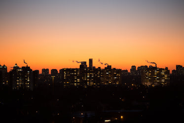 city sunset smoke