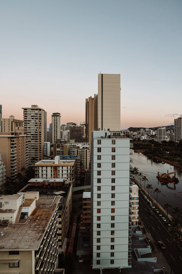 cityscape of brown and white buildings