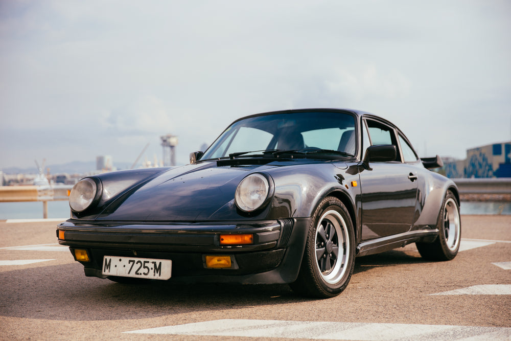 classic black sports car