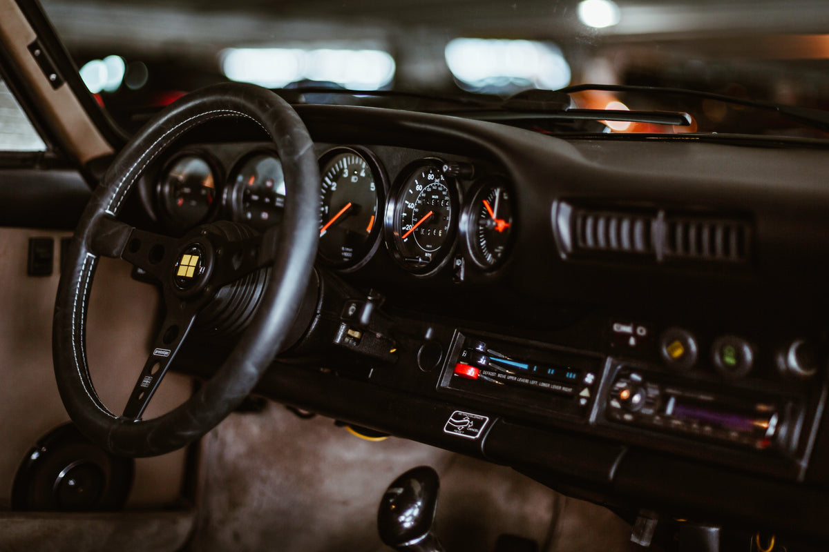 classic sports car interior