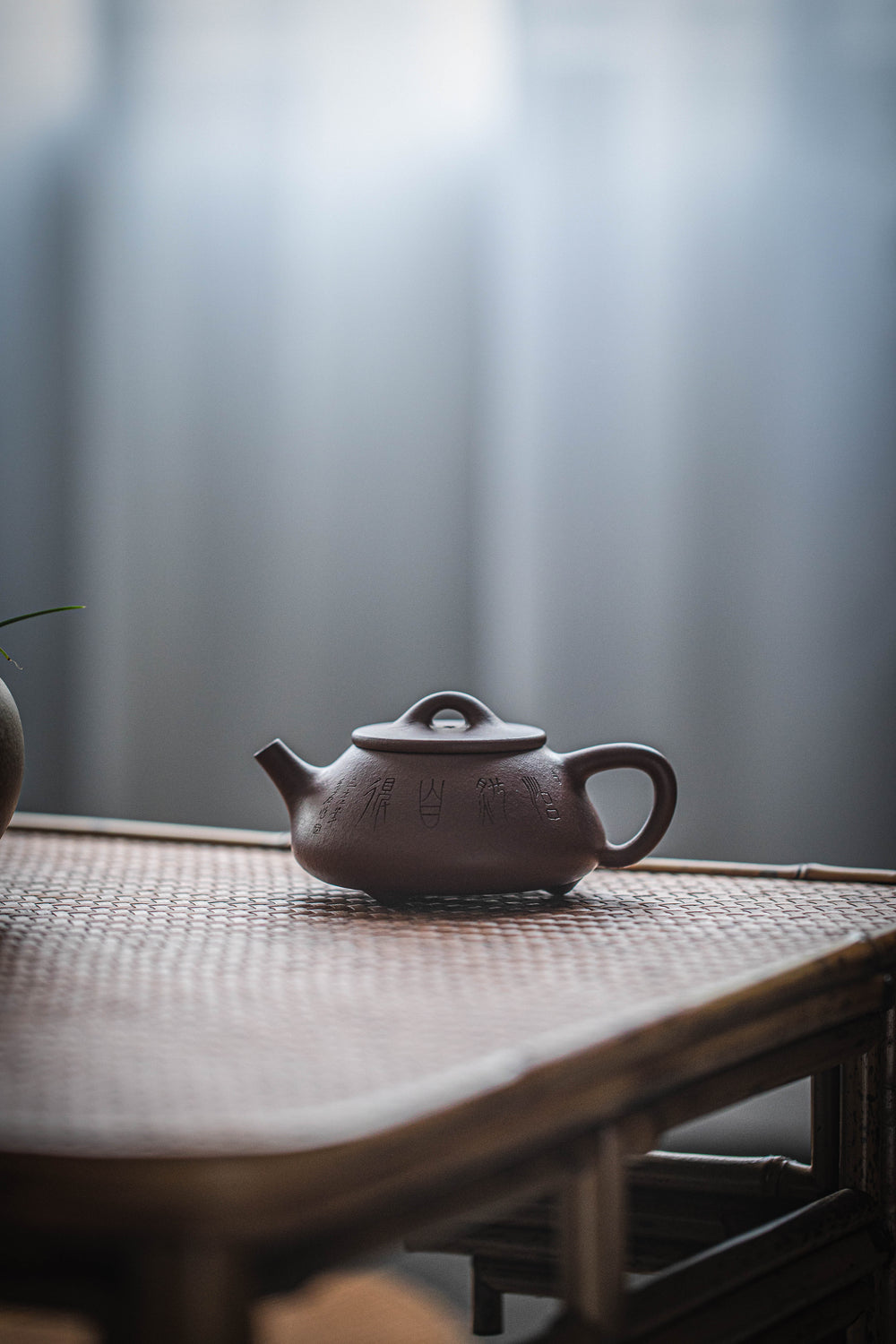 clay teapot on the table
