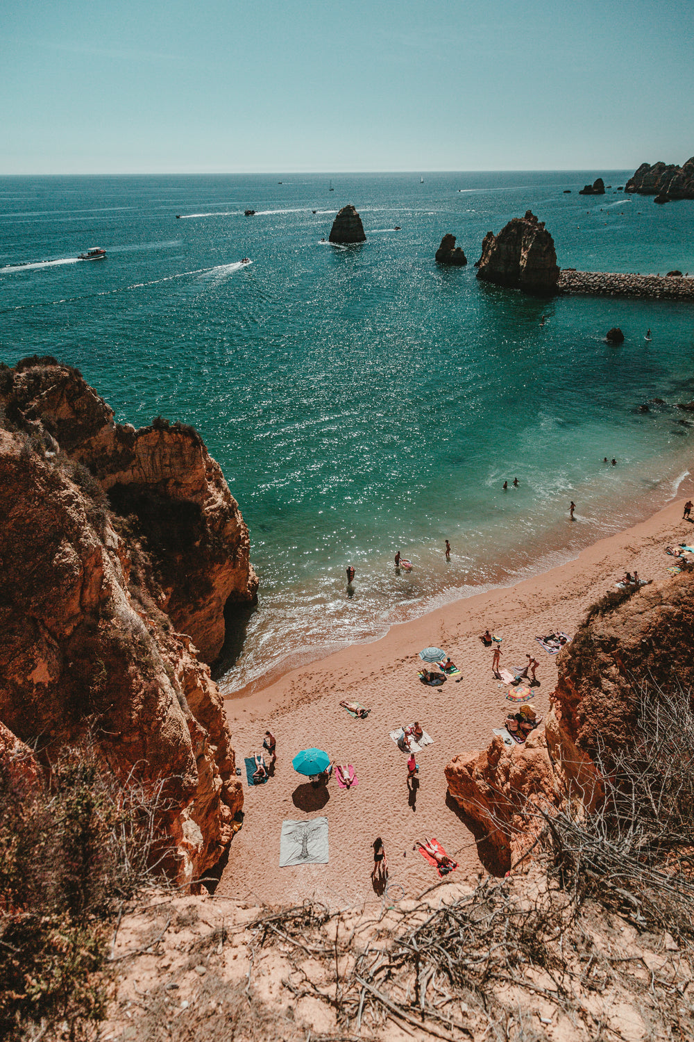 cliff view of beach