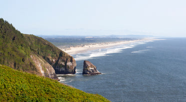 clifftop view of sea shore