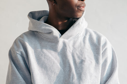 close up grey marl hoodie
