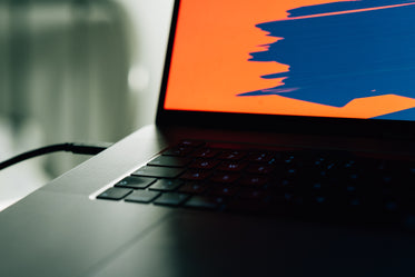 close up of a laptop keyboard and screen