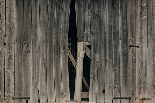close up of a worn barn exterior