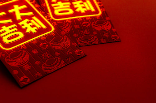 close up of glowing envelopes