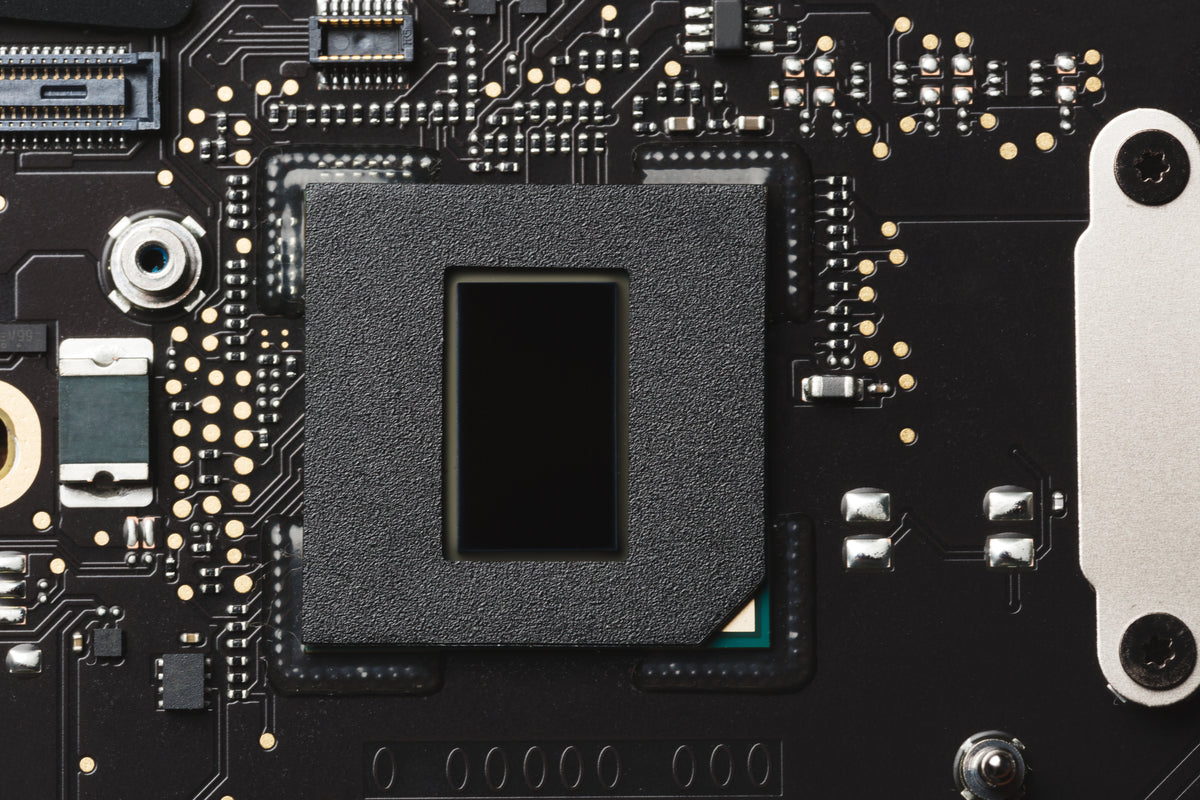 close up of motherboard