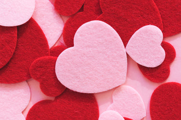 close up of pink and red valentine's day hearts