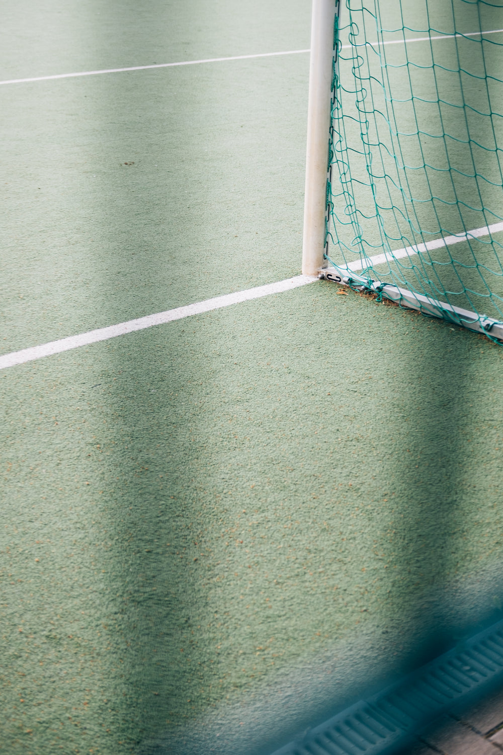 close up of sports field and nets