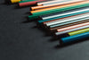 close up of the ends of colored pencils