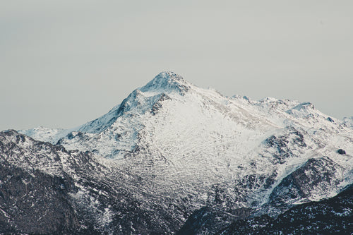 close up of vast snowcapped mountain