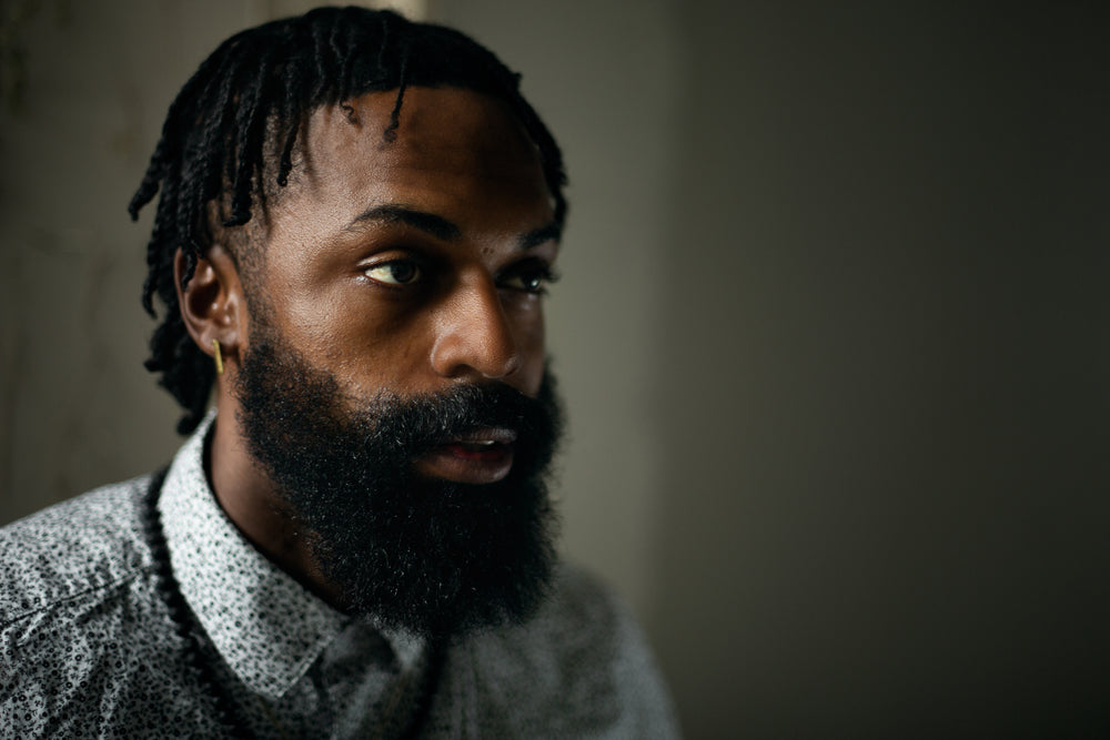 close up portrait of a man with beard