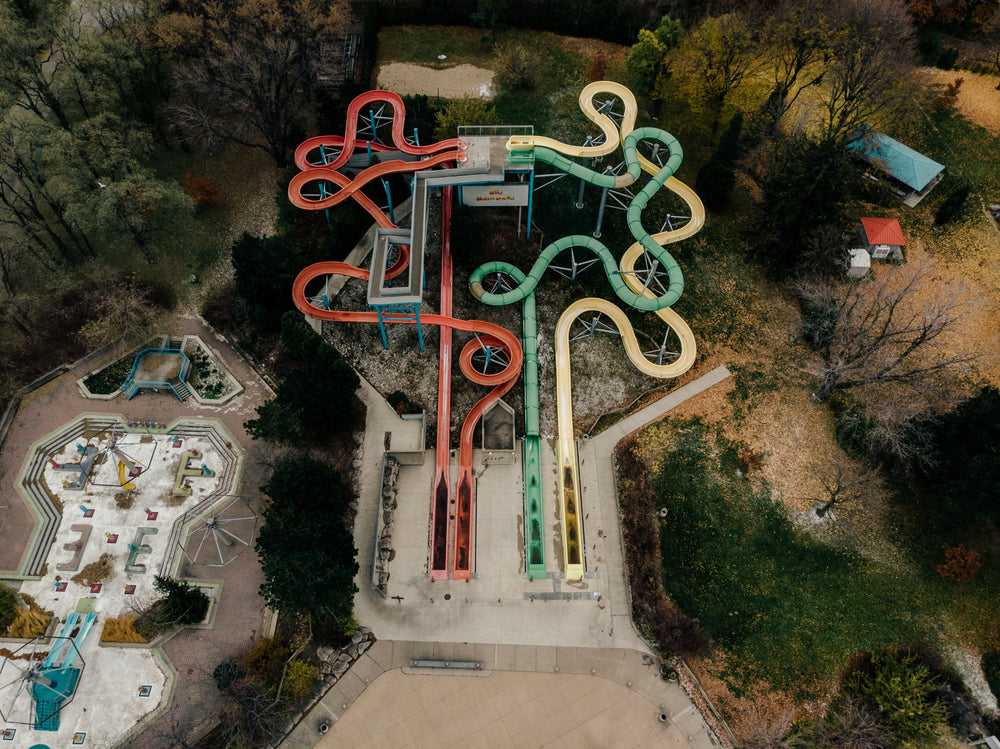 closed water park in winter