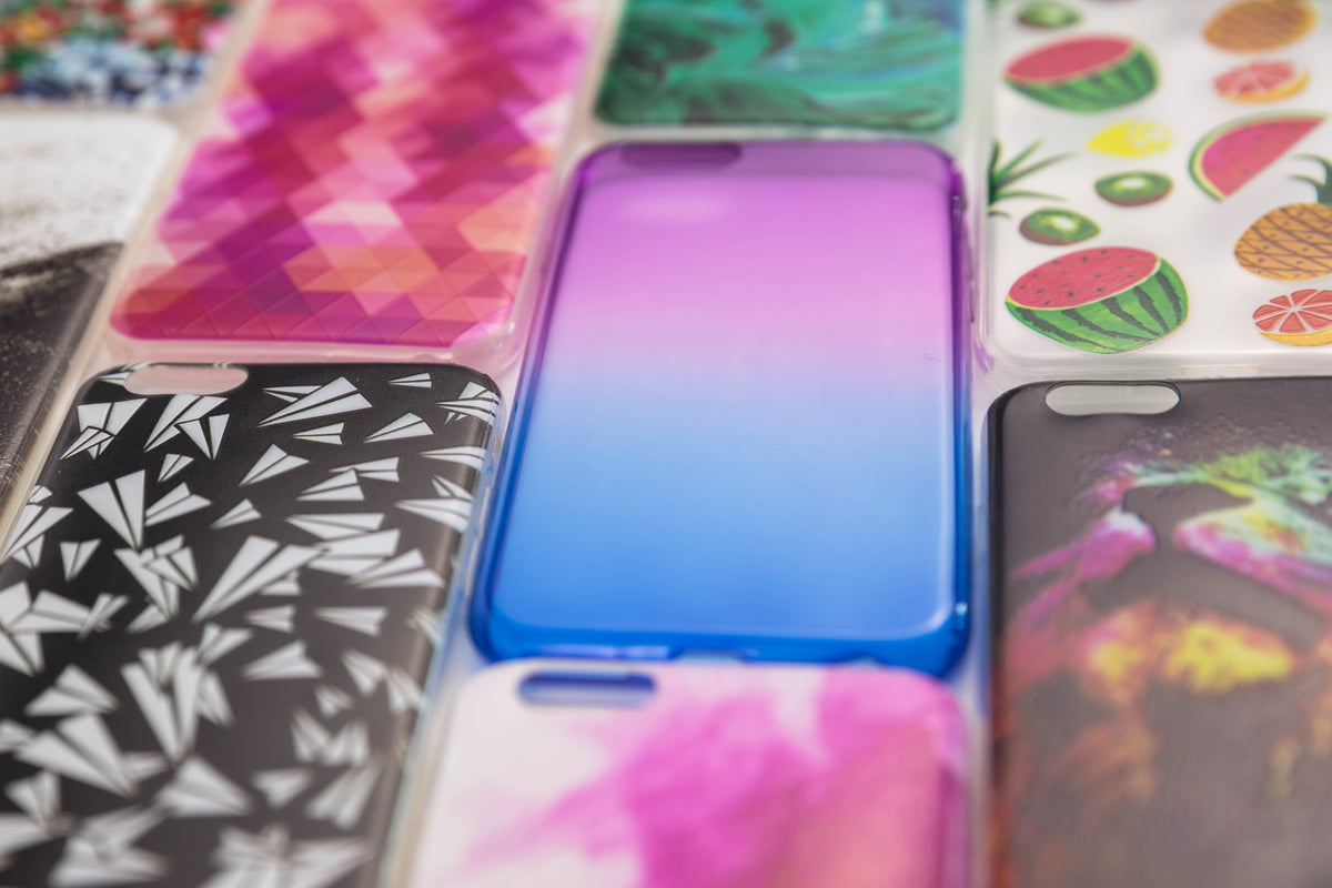 closeup of iphone cases