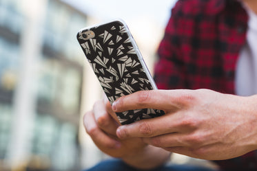 Closeup Man Using Phone