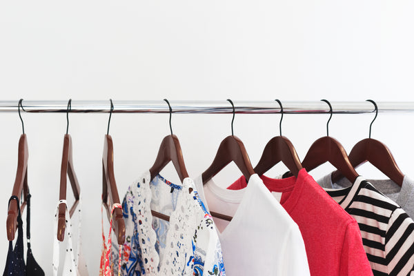 Clothes on a retail rail