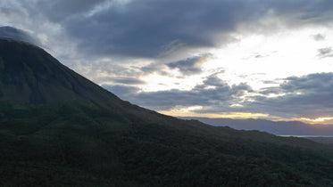 cloudy mountain at sunset