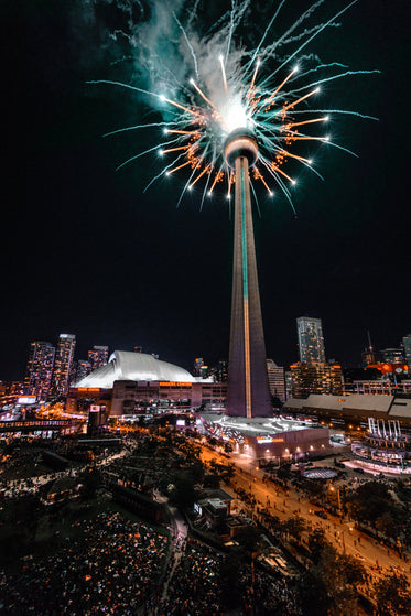 Picture of CN Tower Fireworks — Free Stock Photo