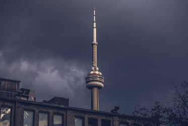 cn tower in storm