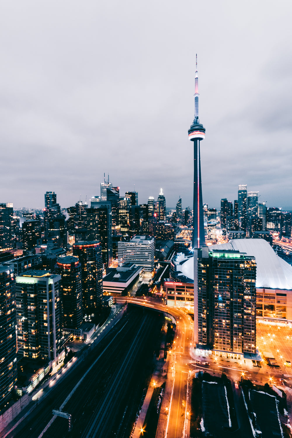 cn tower sunset