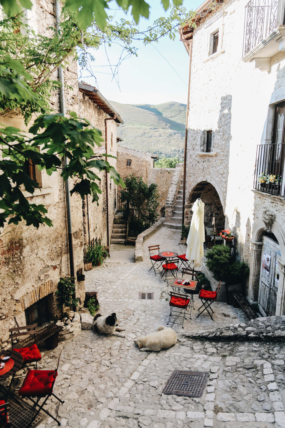 cobblestone alleyway