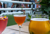 cocktails sat out on the patio