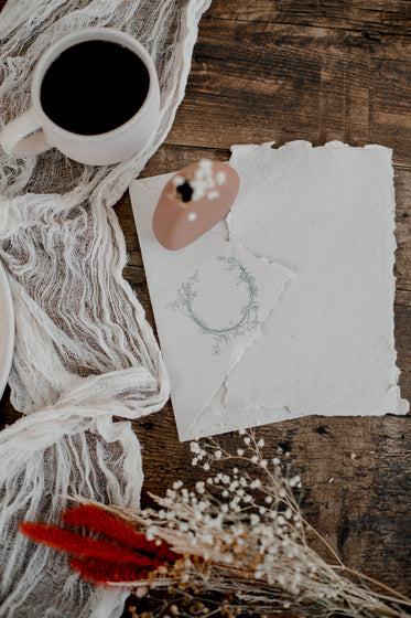 coffee and handmade paper