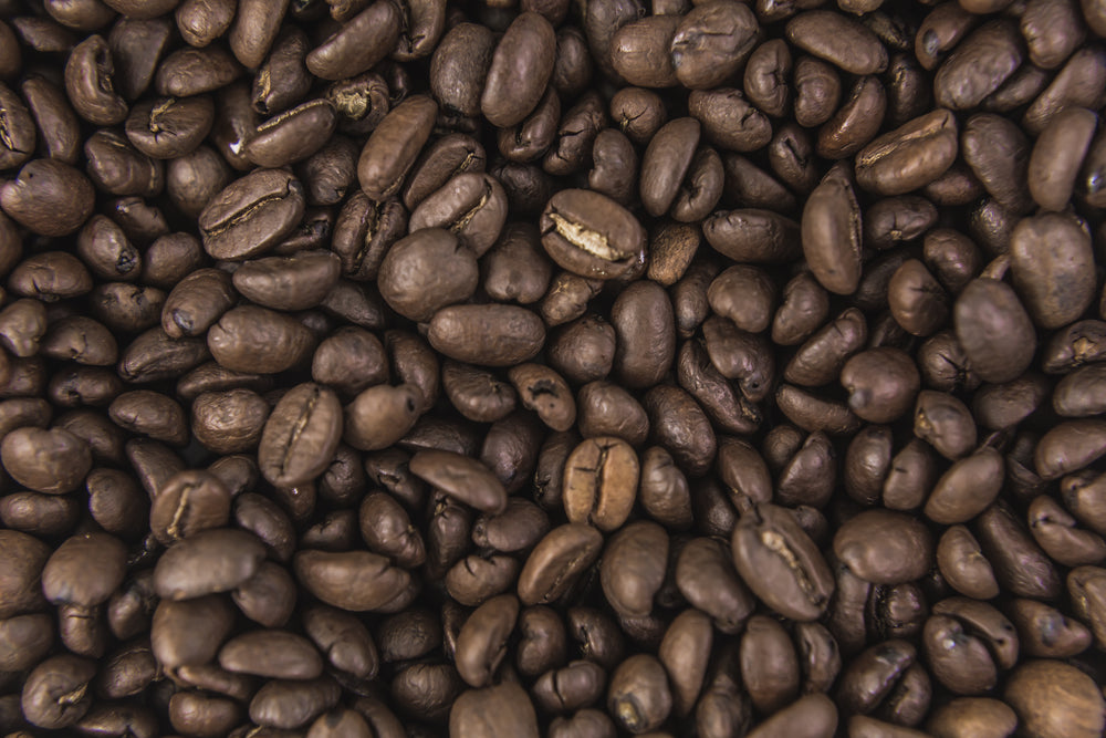 coffee beans from above