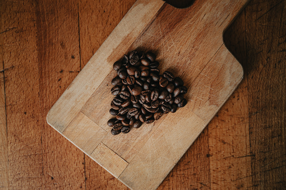 coffee beans in love heart shape