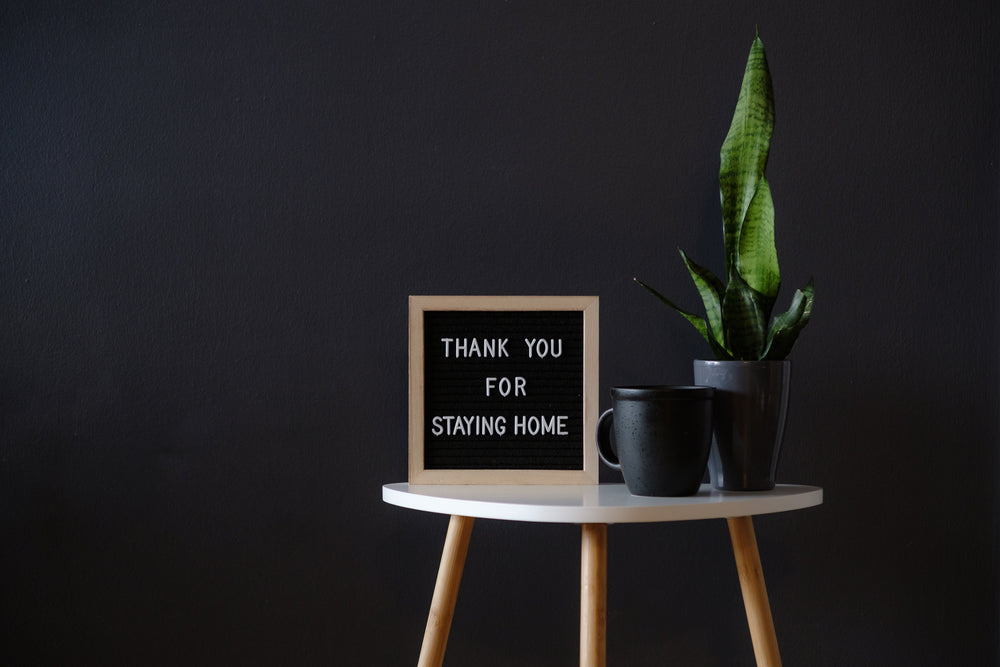 coffee table set up to thank you