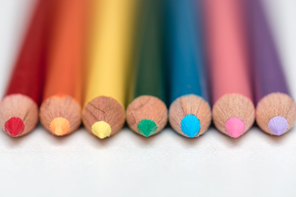 colored pencils close up