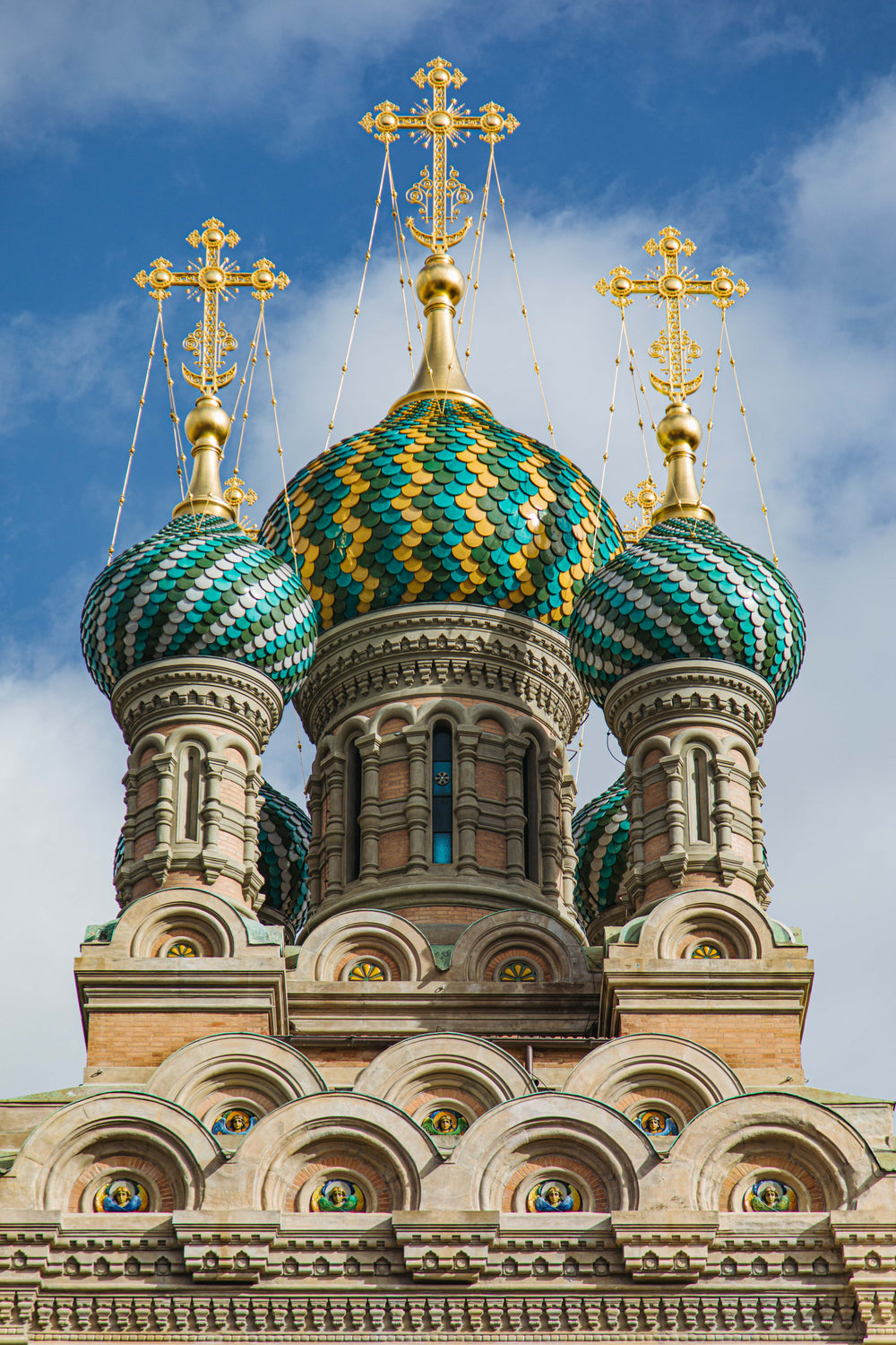 colorful bulbed church steeple