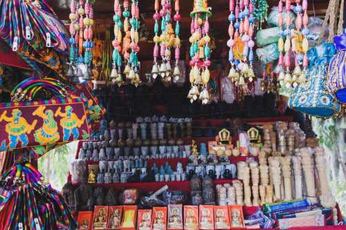 colorful market booth