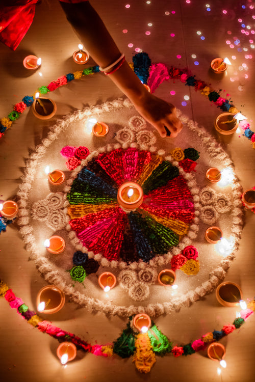 colorful rangoli pattern for diwali