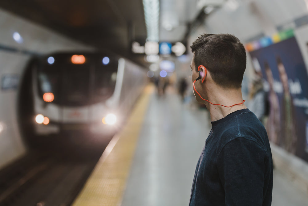 commuter waiting for subway