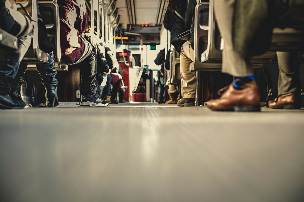 commuters on streetcar