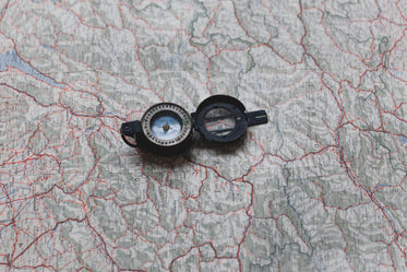 compass on a map of austria