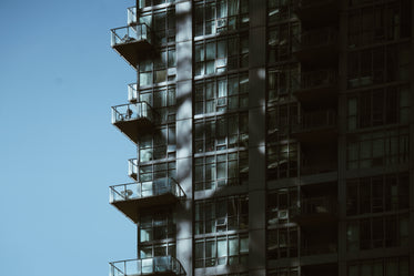 condo building balconys in shade