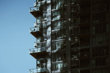 condo building balconys in shade