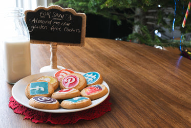 cookies and almond milk for santa