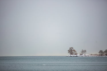 cool blue winter shore