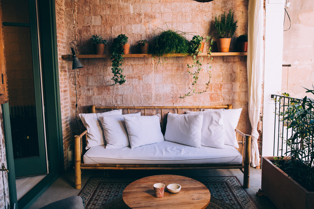 couch on balcony