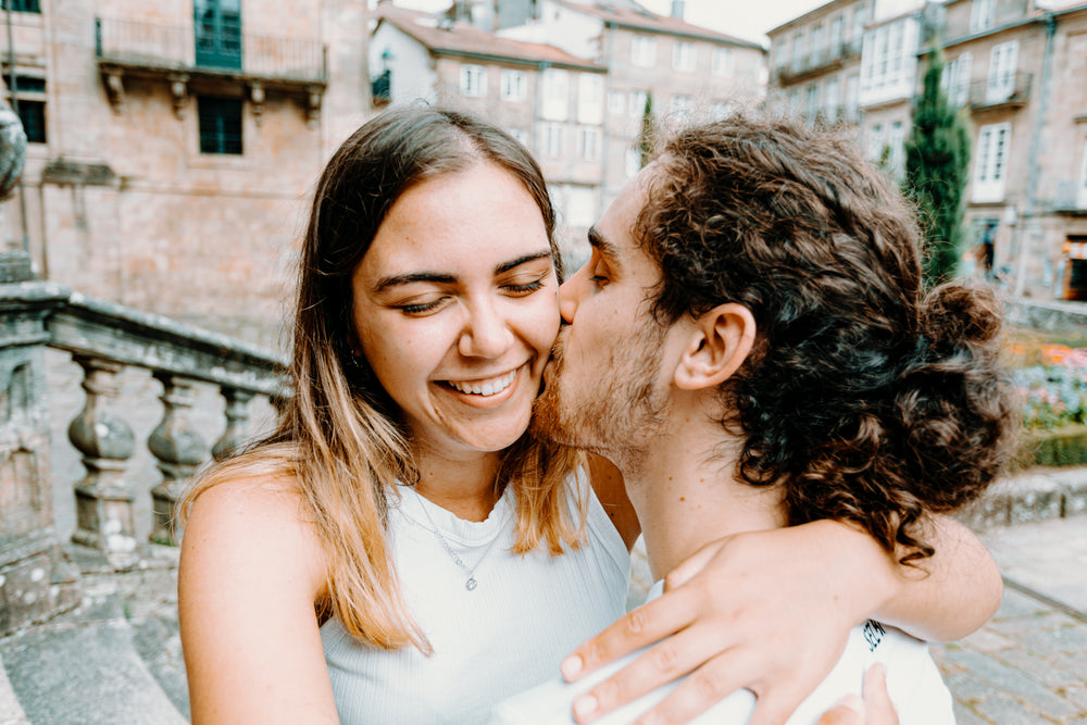 couple hug and shares a happy moment