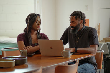 couple in conversation at the dining table