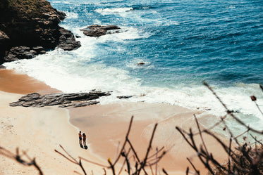 couple standing seaside