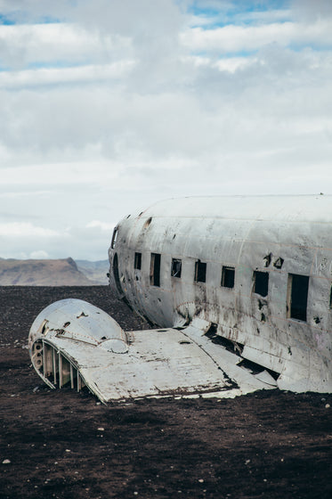 crashed aircraft wreckage