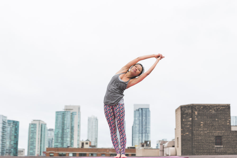 crescent moon pose side stretch