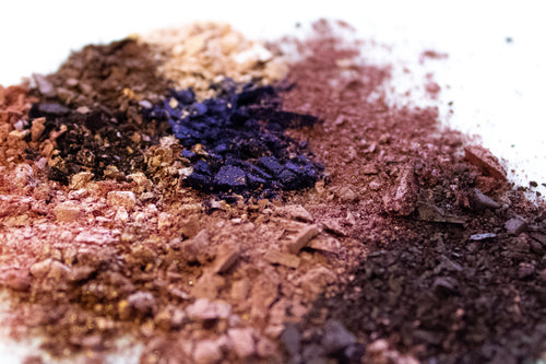 crushed makeup in brown and purple